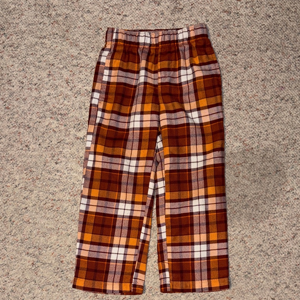 Old Navy Kids Plaid Pajama Bottoms - Brown and Orange